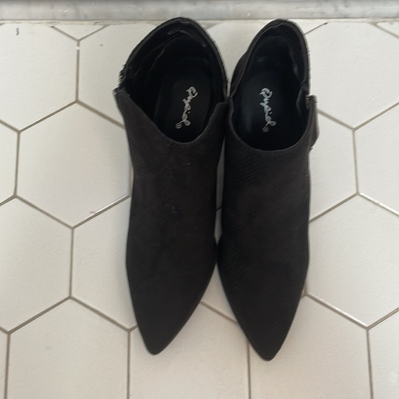 Black Zip Up Booties - Picture 2 of 3